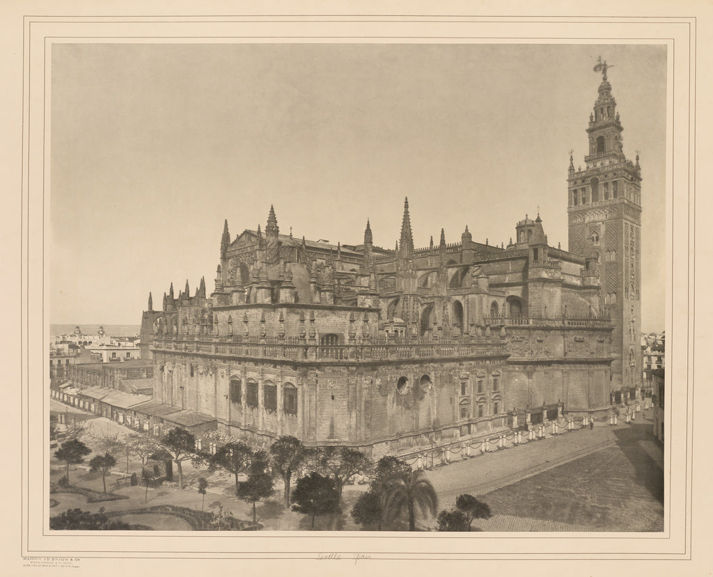 Adolphe Braun & Cie:Cathedral, Seville, Poster Print Wall Art