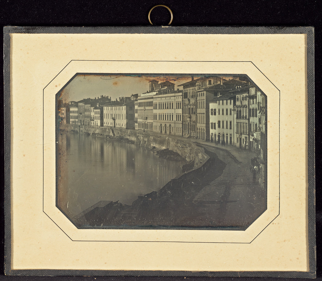 Unknown maker, French:View of Pisa Along The Arno River, Poster Print Wall Art