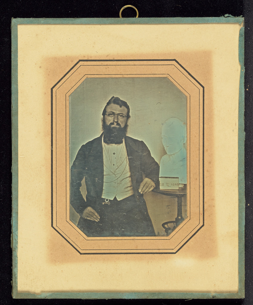 Unknown maker, French:[Portrait of a Bearded Man Wearing Wir,16x12"(A3)Poster