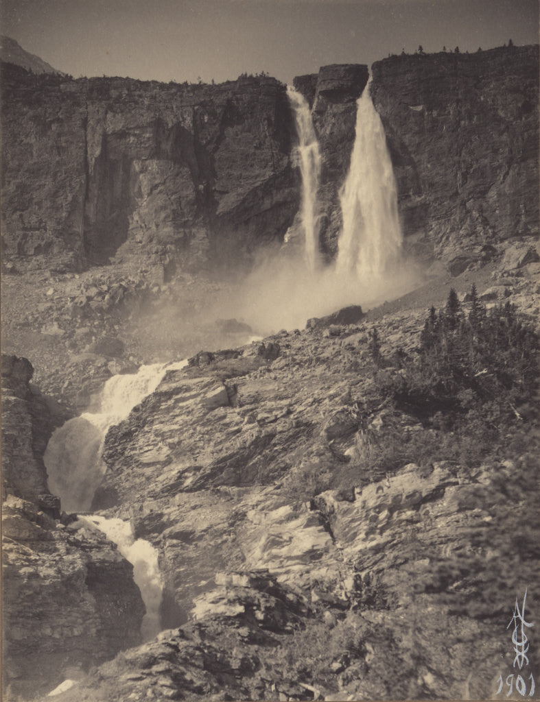 George B. Vaux, Jr.:Twin Falls, Yoho Valley, 100 ft. High, M,16x12"(A3)Poster