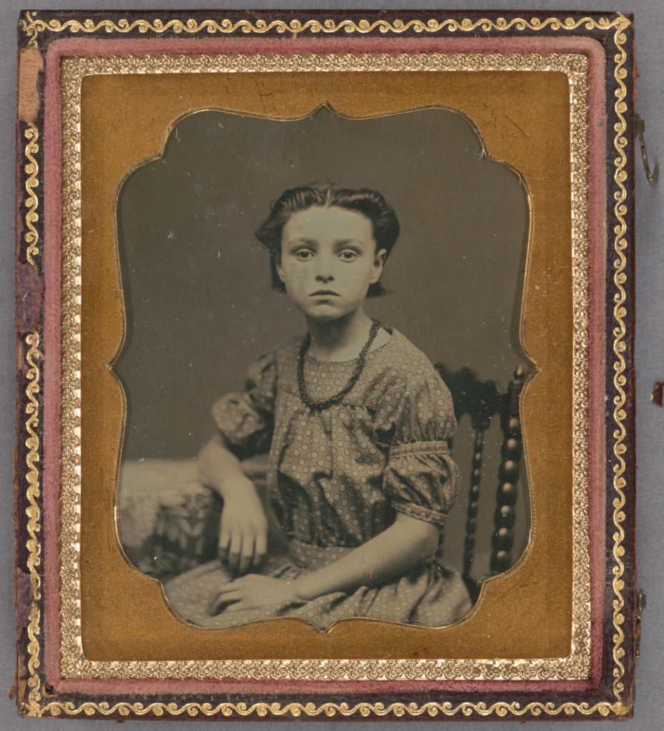 Unknown maker, American:[Portrait of a Girl Wearing Beads], Poster Print Wall Art