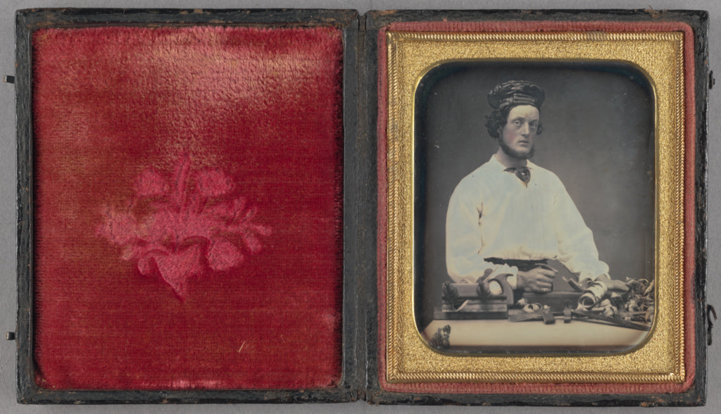 Unknown maker, American:[Man with Carpentry Tools], Poster Print Wall Art