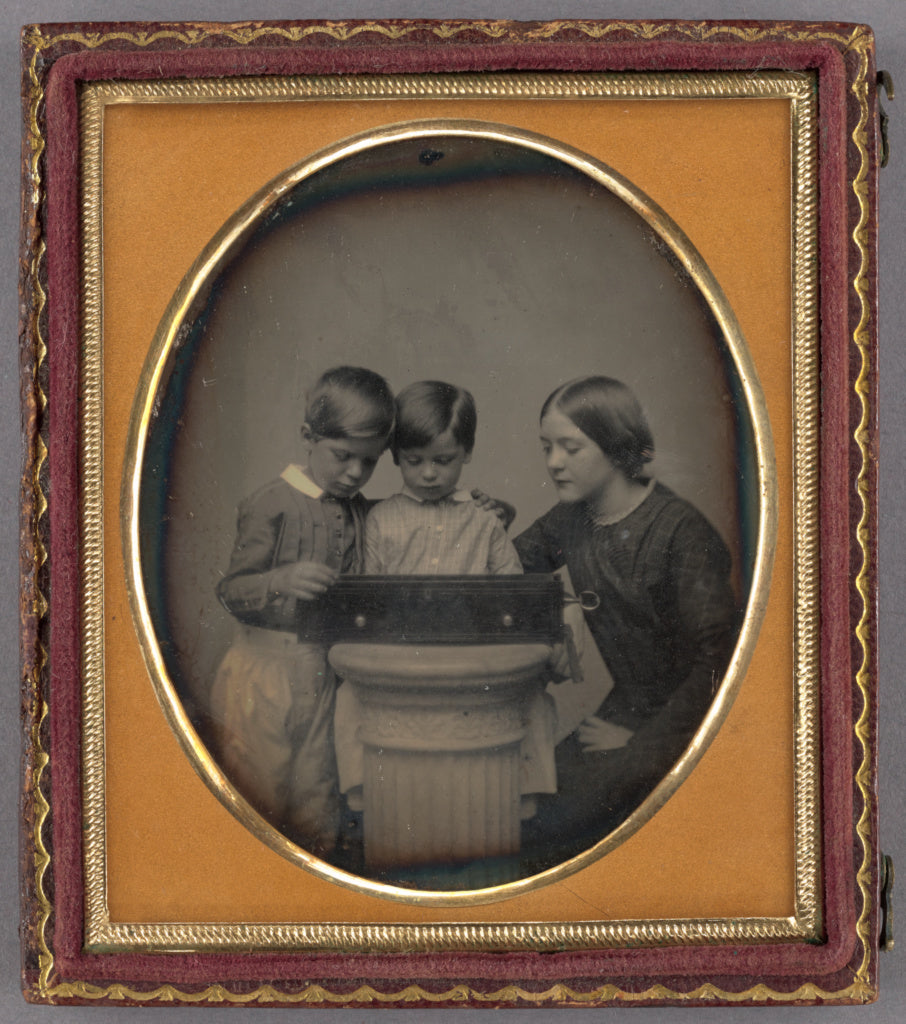 Unknown maker, American:[Portrait of Two Children and Their , Poster Print Wall Art