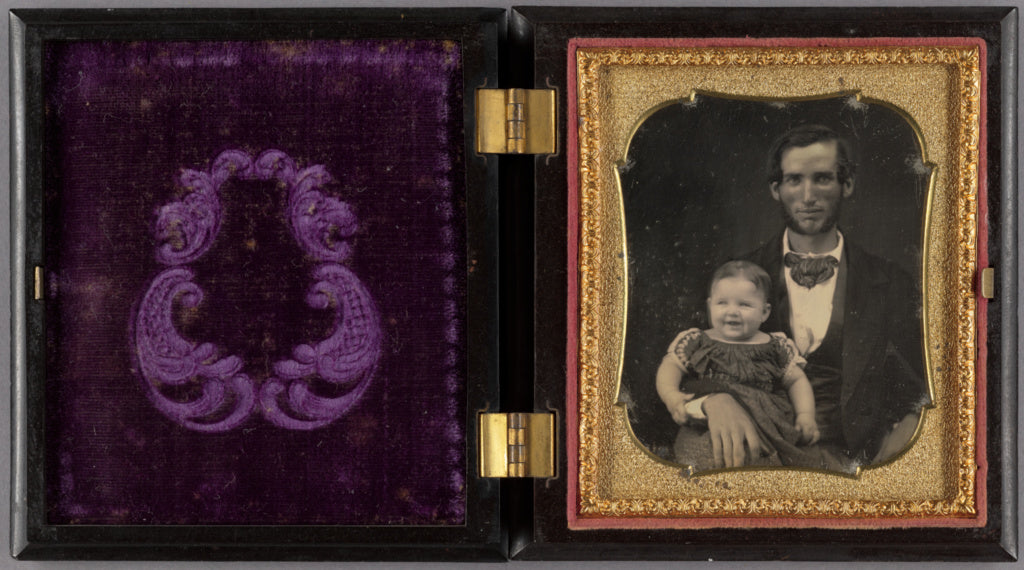 Unknown maker, American:Portrait of a Father and Smiling Chi, Poster Print Wall Art