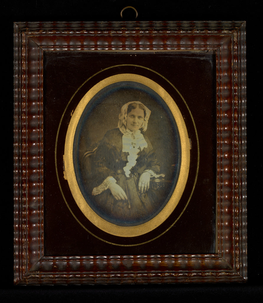J.J. Burbach:[Portrait of a female wearing a lace cap], Poster Print Wall Art