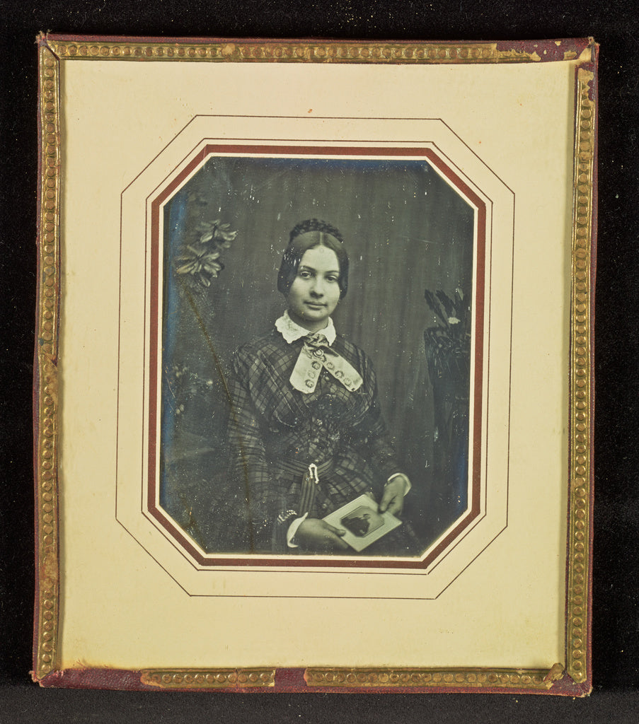 Carl Ferdinand Stelzner:[Portrait of a Woman Holding a Dague, Poster Print Wall Art
