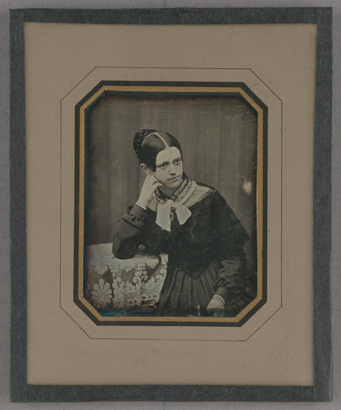 Unknown maker, German:[Portrait of a Seated Woman at a table,16x12