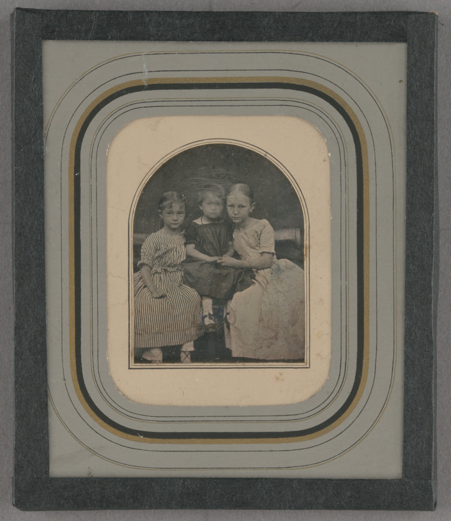Unknown maker, French:[Portrait of Three Little Girls], Poster Print Wall Art