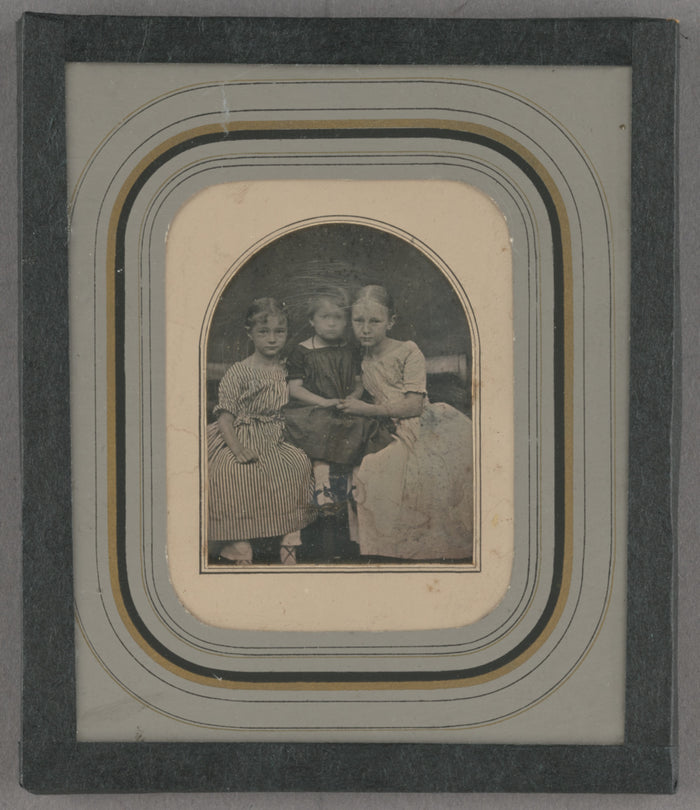 Unknown maker, French:[Portrait of Three Little Girls],16x12