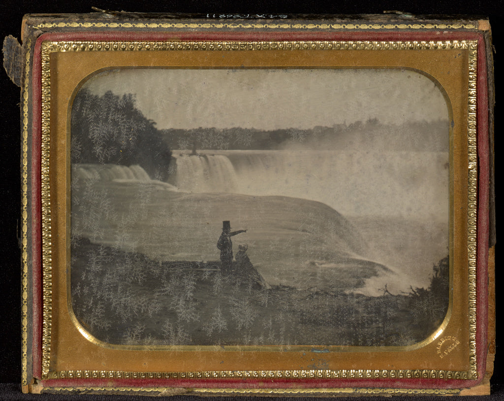 Platt D. Babbitt:[Niagara Falls with couple in foreground], Poster Print Wall Art