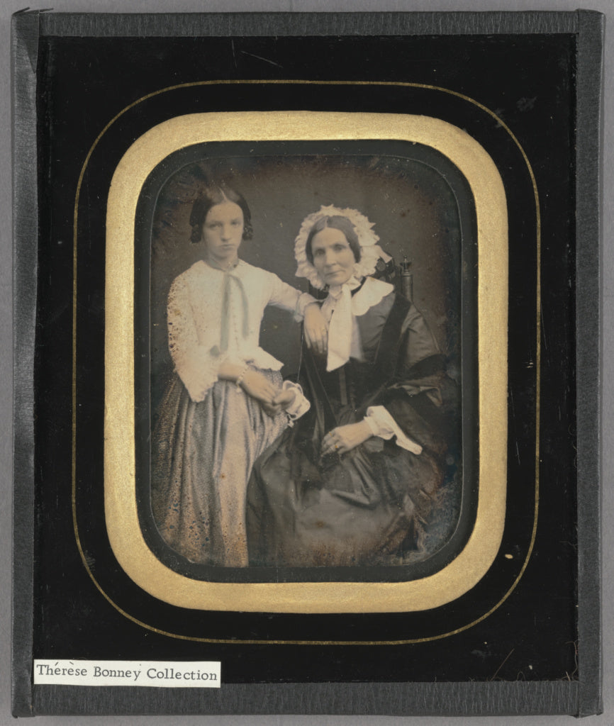 Unknown maker, French:[Portrait of a mother and daughter], Poster Print Wall Art