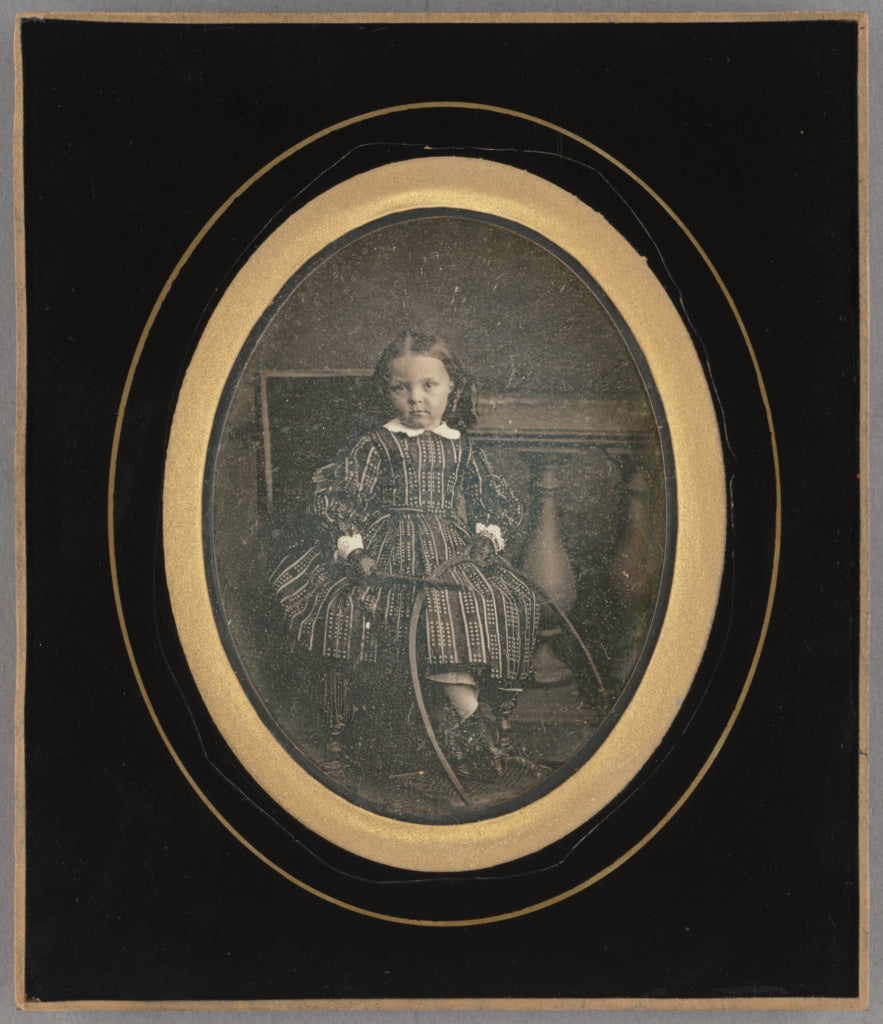 Unknown maker, French:[Portrait of a young girl with hoop], Poster Print Wall Art