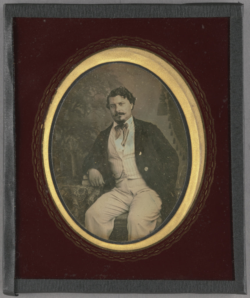 Unknown maker, French:[Portrait of a Seated Man Resting Arm , Poster Print Wall Art