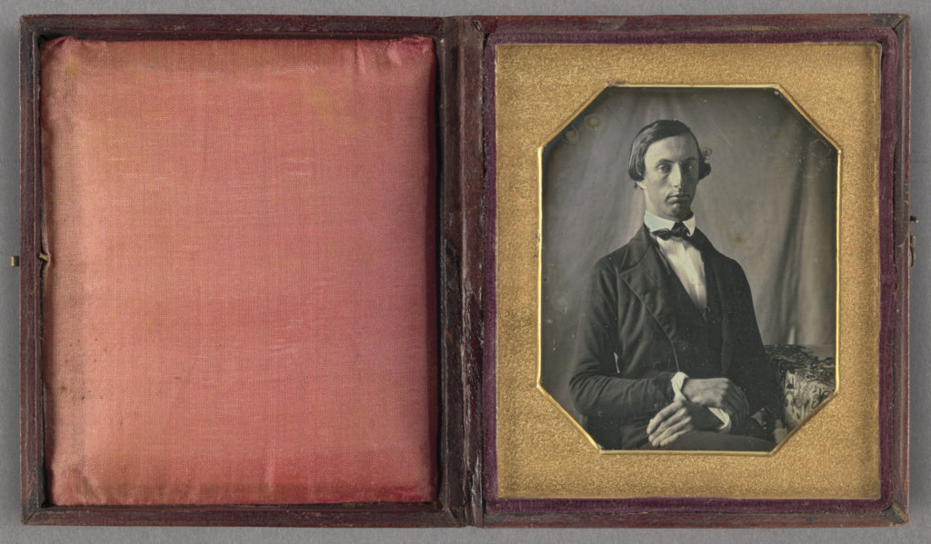 Unknown maker, American:Portrait of a Man with Crossed Hands, Poster Print Wall Art