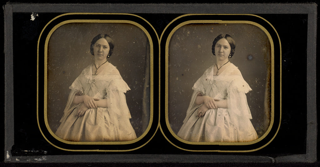 Mayer & Pierson:[Portrait of a woman in a white dress], Poster Print Wall Art