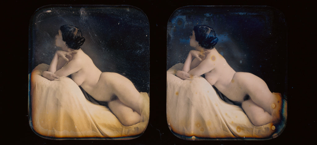 Braquehais-Gouin Studio:Nude Model / [Nu accoudé de profil], Poster Print Wall Art