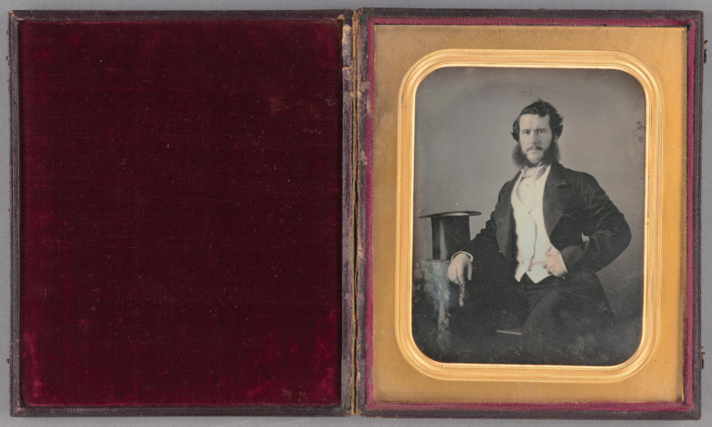Unknown maker, British:[Portrait of a man with very bushy mu, Poster Print Wall Art