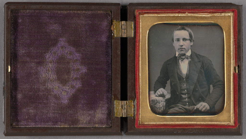 Unknown maker, American:[Portrait of a young man wearing a b, Poster Print Wall Art