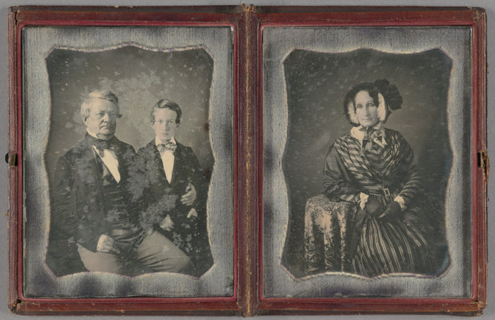 Unknown maker, American:[Two Daguerreotype portraits housed ,16x12