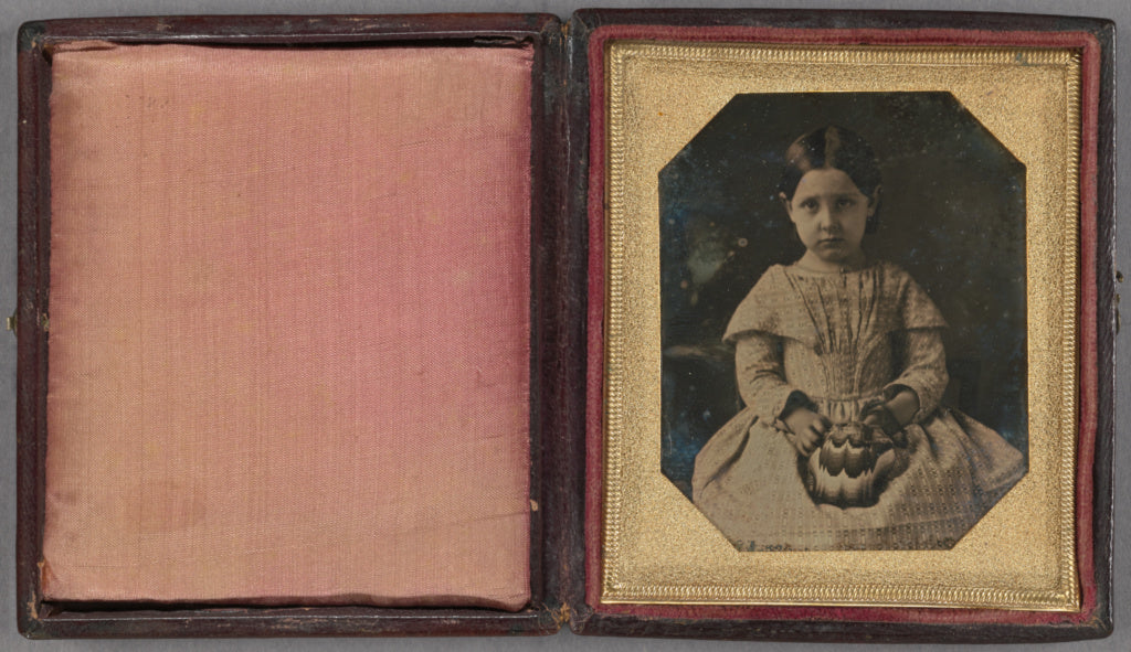 Unknown maker, American:[Portrait of a little girl seated, h, Poster Print Wall Art