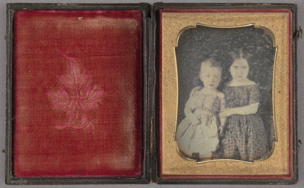 Unknown maker, American:[Portrait of two young girls], Poster Print Wall Art