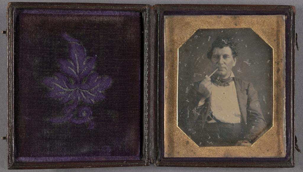 Unknown maker, American:[Portrait of a man smoking a small w, Poster Print Wall Art