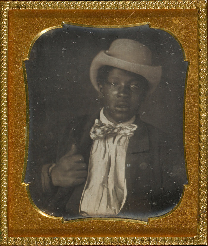 Unknown maker, American:[Portrait of a black man wearing a b,16x12