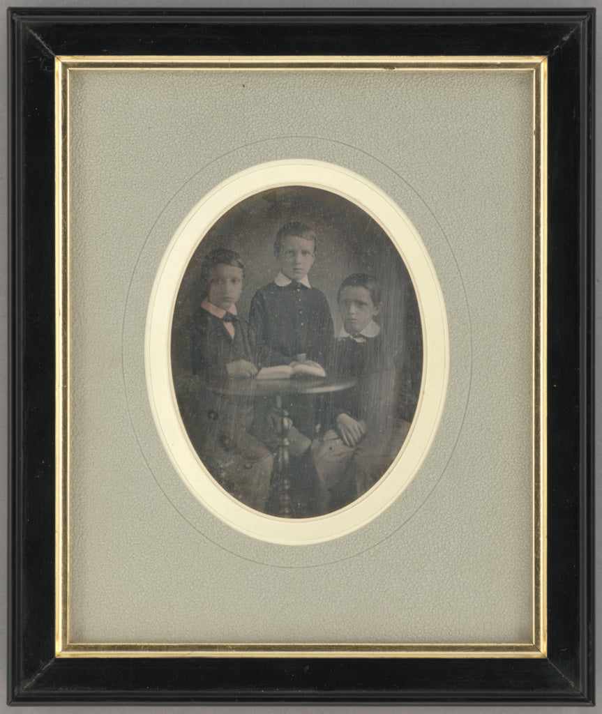 Unknown maker, French:[Portrait of three young boys], Poster Print Wall Art