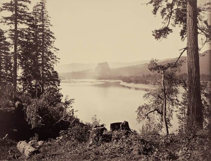Carleton Watkins:Castle Rock, Columbia River,16x12