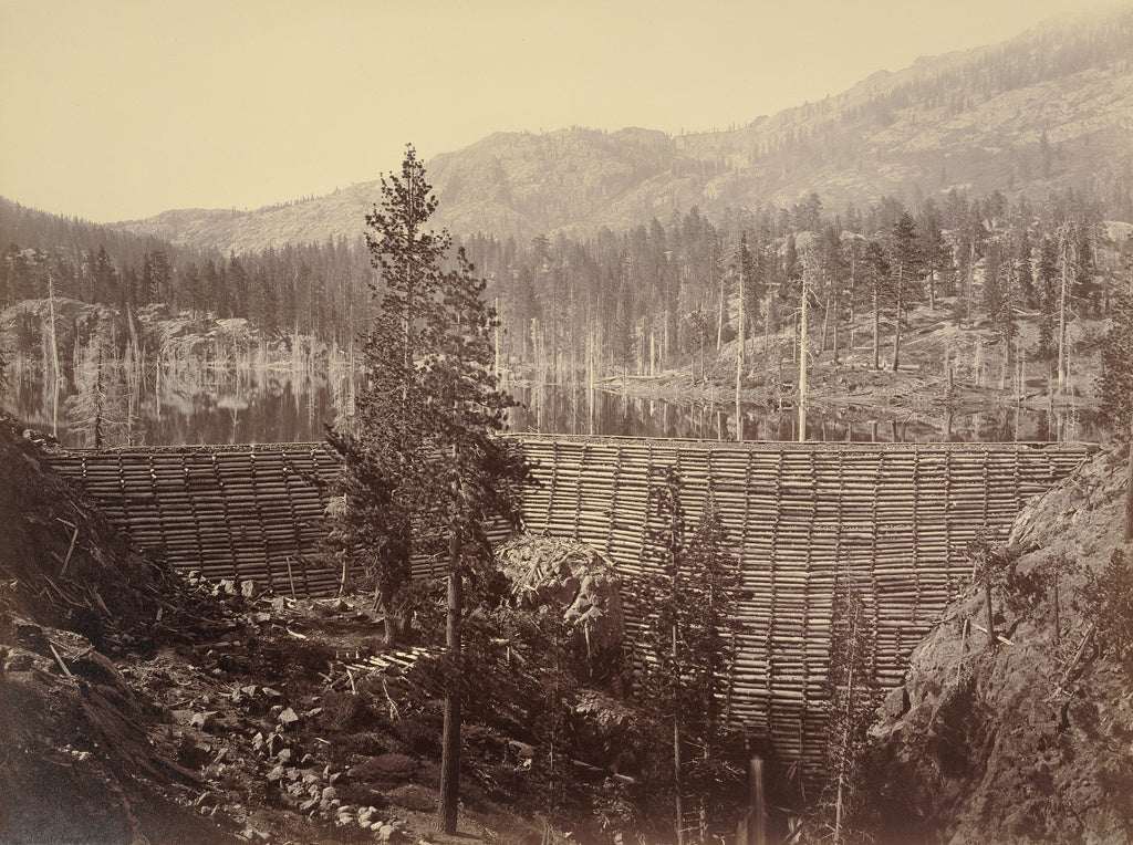 Carleton Watkins:[Rudyard (English) Reservoir. Central Dam 1, Poster Print Wall Art