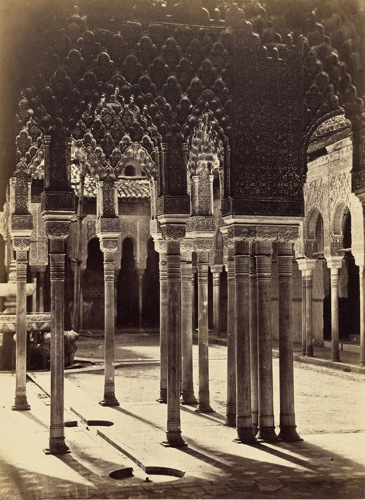 Charles Clifford:Court of the Lions, the Alhambra, Poster Print Wall Art