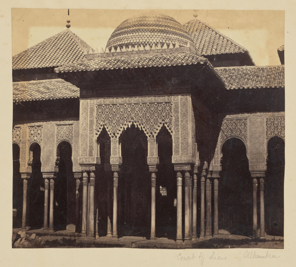Unknown maker, Spanish:Court of Lions - Alhambra, Poster Print Wall Art