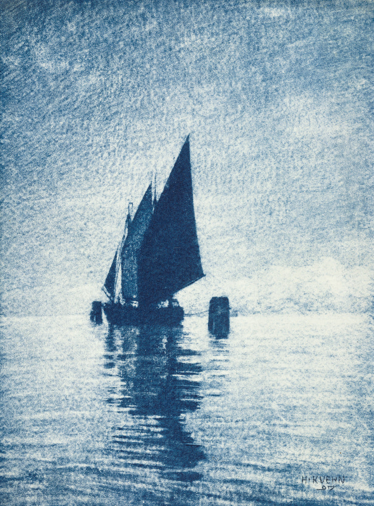 Heinrich Kühn:[Moored Sailboat], Poster Print Wall Art