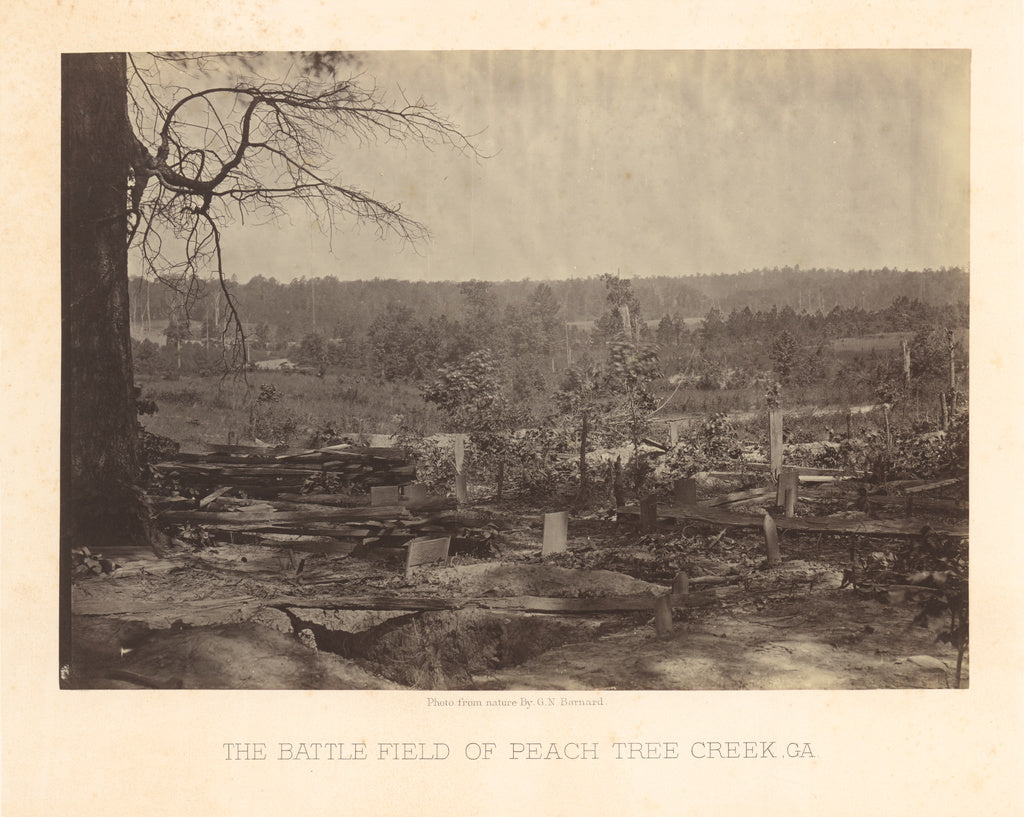 George N. Barnard:The Battle Field of Peach Tree Creek, Geor, Poster Print Wall Art