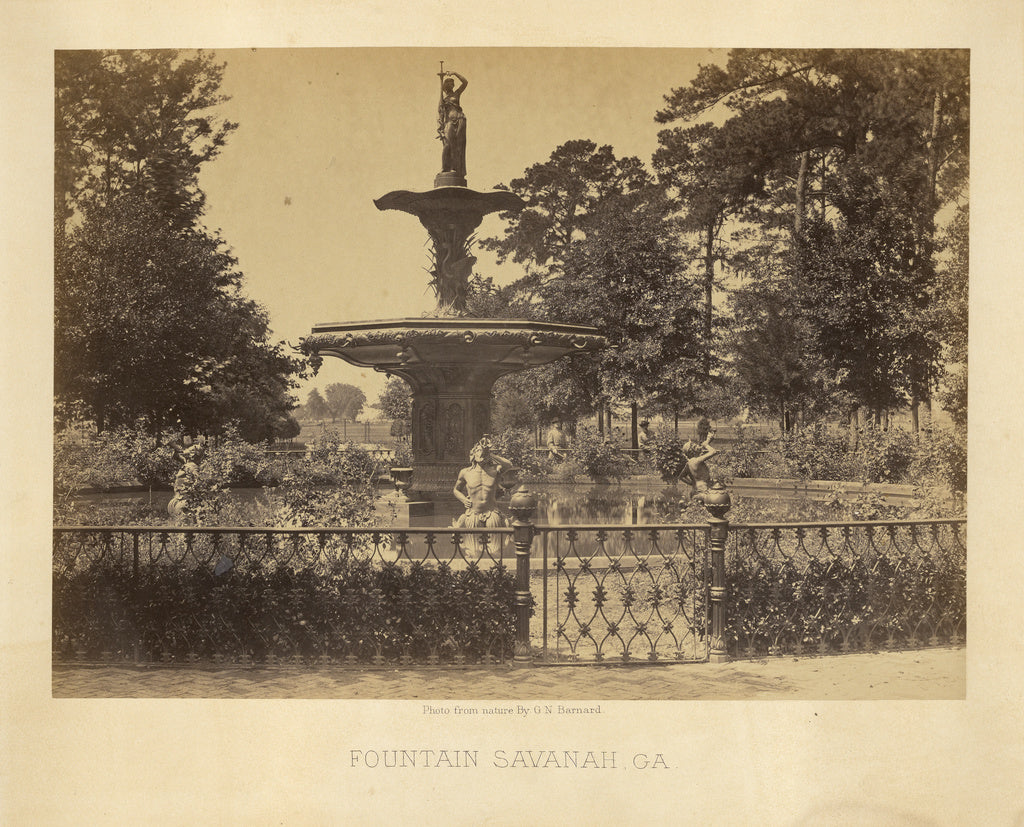 George N. Barnard:[Fountain Savannah, Georgia], Poster Print Wall Art