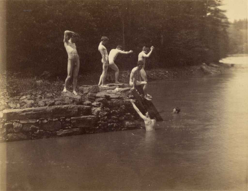 Thomas Eakins:[Male Figures at the Site of "Swimming"], Poster Print Wall Art