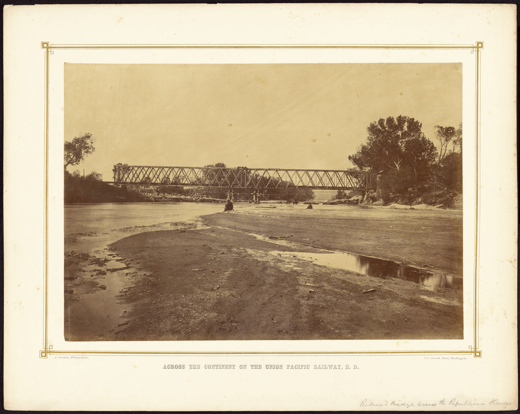 Alexander Gardner:[Railroad Bridge across the Republican, Ka, Poster Print Wall Art