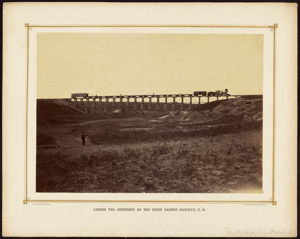 Alexander Gardner:[Trestle Bridge Near Fort Harker, Kansas],16x12"(A3)Poster