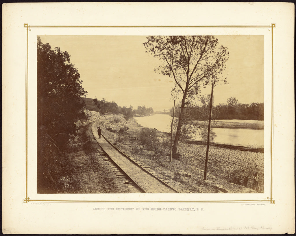 Alexander Gardner:[View on the Kansas River at Ft. Riley, Ka,16x12"(A3)Poster