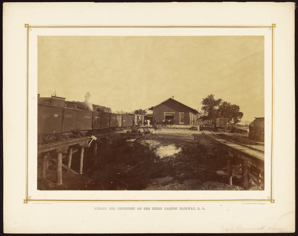 Alexander Gardner:[Depot, Leavenworth, Kansas], Poster Print Wall Art