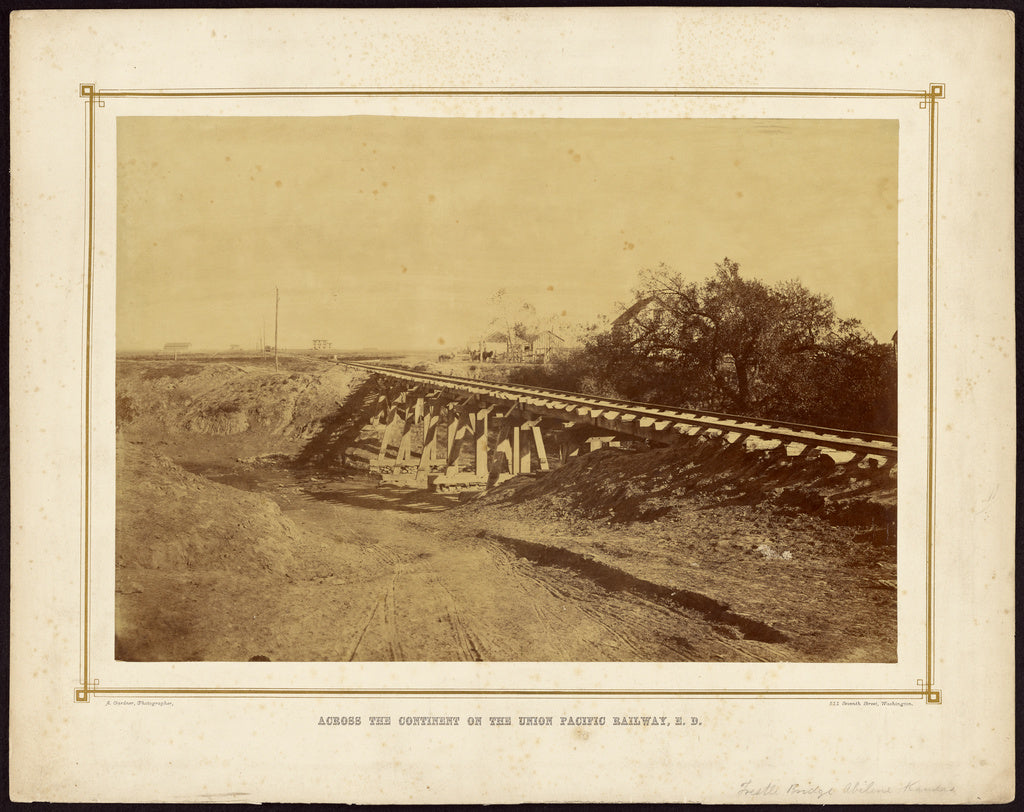 Alexander Gardner:[Trestle Bridge, Abilene, Kansas],16x12"(A3)Poster