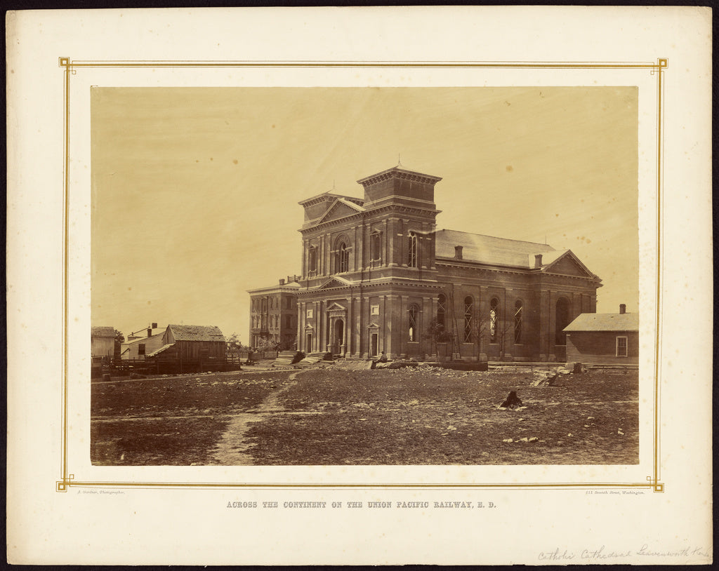 Alexander Gardner:[Catholic Cathedral, Leavenworth, Kansas], Poster Print Wall Art