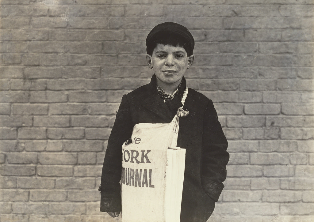 Lewis W. Hine:[Tony Casale, Newsboy, Hartford, Connecticut], Poster Print Wall Art