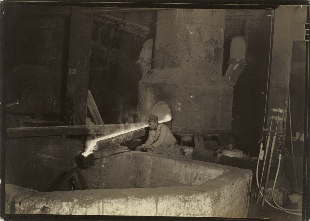 Lewis W. Hine:[Black Steel Worker] Baldwin Locomotive Works,, Poster Print Wall Art