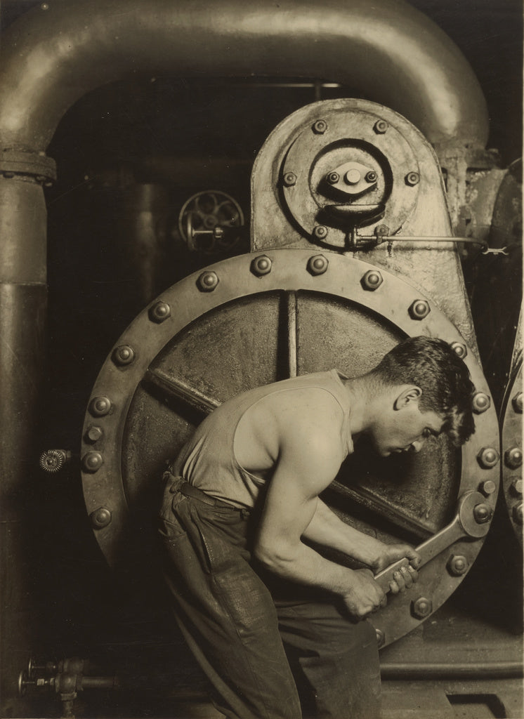 Lewis W. Hine:[Steamfitter, or Mechanic and Steam Pump], Poster Print Wall Art