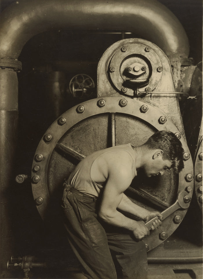 Lewis W. Hine:[Steamfitter, or Mechanic and Steam Pump],16x12