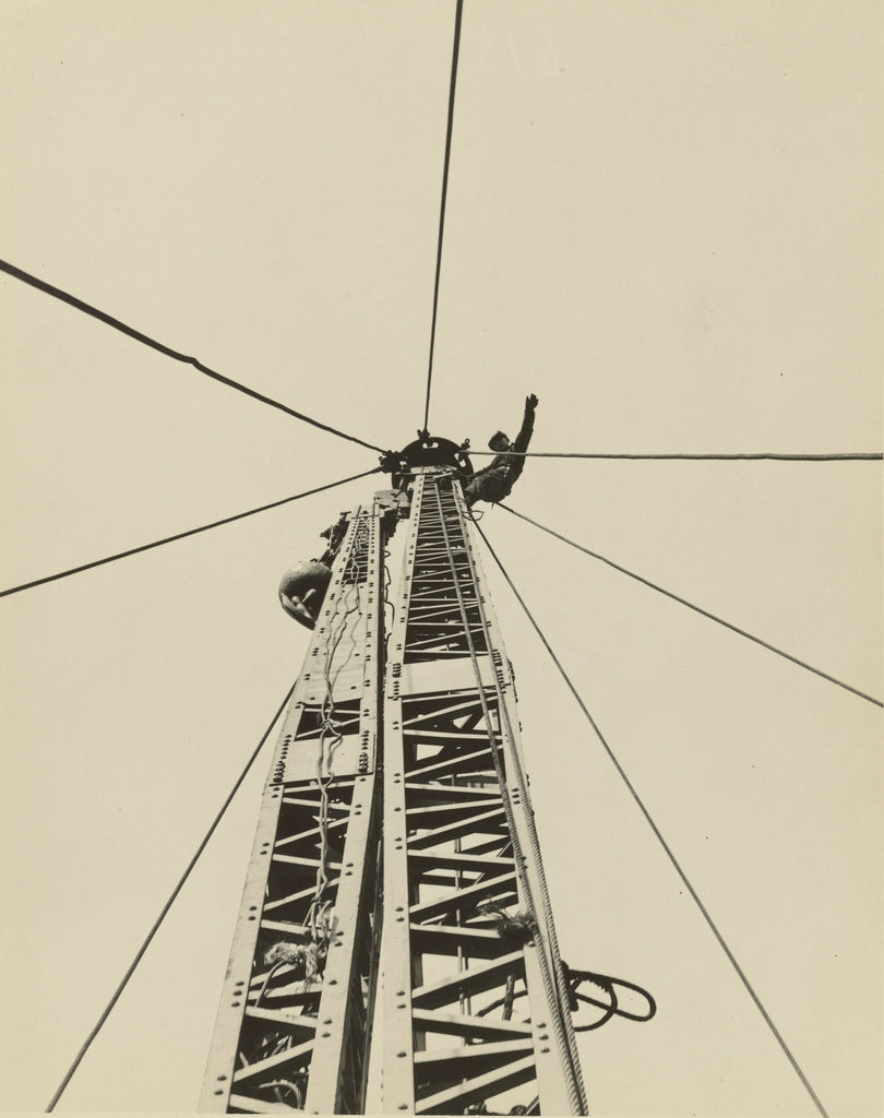 Lewis W. Hine:[Starting to "Jump the Derrick," Empire State , Poster Print Wall Art