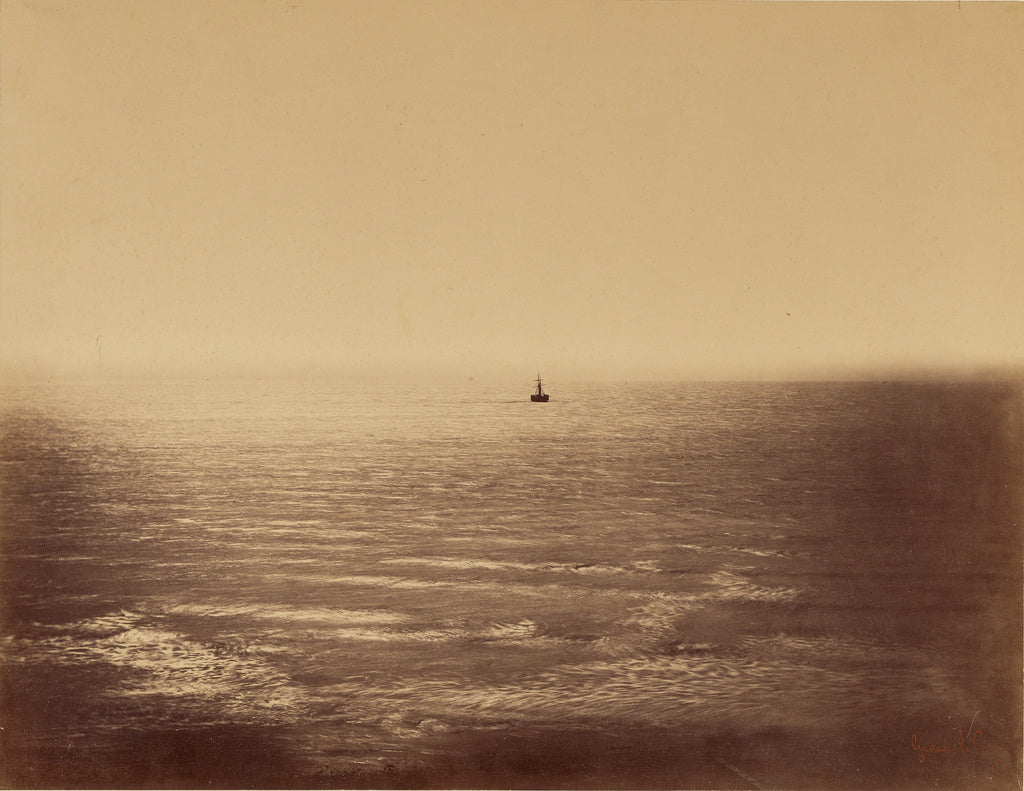 Gustave Le Gray:[Seascape with Steam Vessel], Poster Print Wall Art