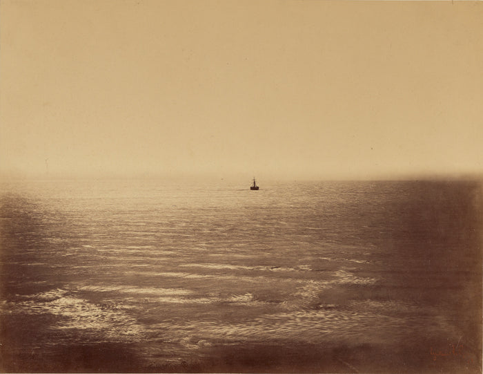 Gustave Le Gray:[Seascape with Steam Vessel],16x12