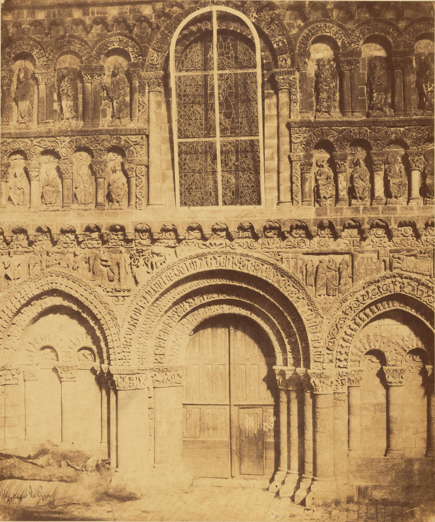 Gustave Le Gray:[Portals, Notre Dame La Grande, Poitiers], Poster Print Wall Art